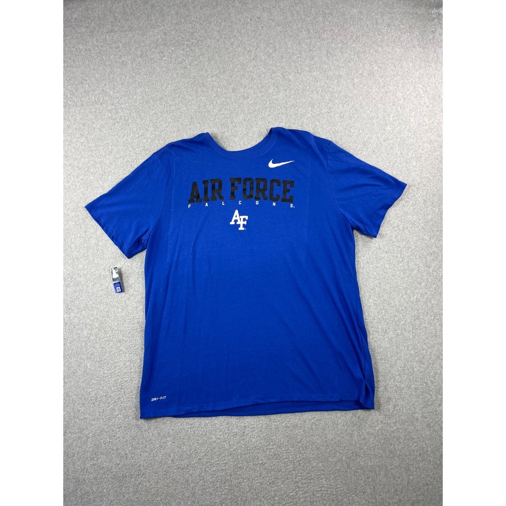 US Air Force Falcons Shirt Mens 2XL Blue Nike Dri Fit Short Sleeve Athletic Cut